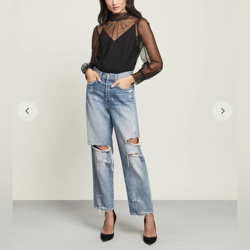 Veronica Beard BLAKE STRAIGHT-LEG JEAN | DISTRESSED